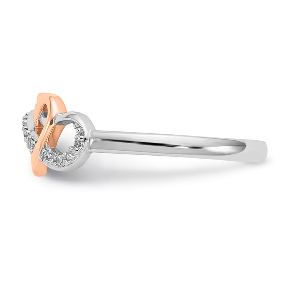 SS/10K Two-Tone Heart Diamond Ring