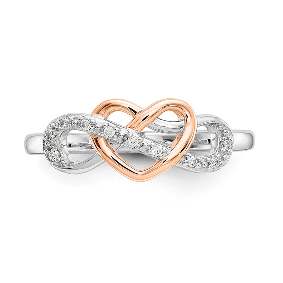 SS/10K Two-Tone Heart Diamond Ring