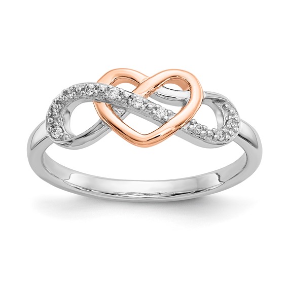 SS/10K Two-Tone Heart Diamond Ring