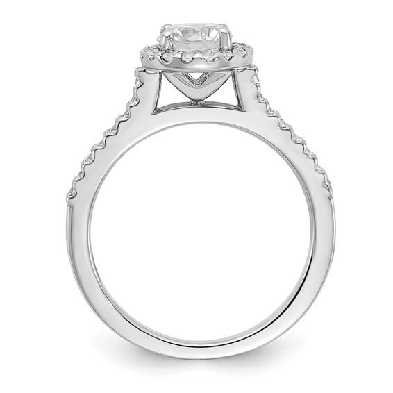 Sterling Silver Rhodium-plated Diamonore Halo Ring