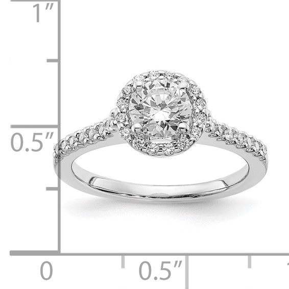 Sterling Silver Rhodium-plated Diamonore Halo Ring