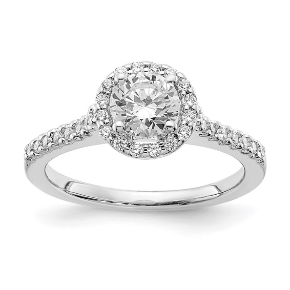 Sterling Silver Rhodium-plated Diamonore Halo Ring