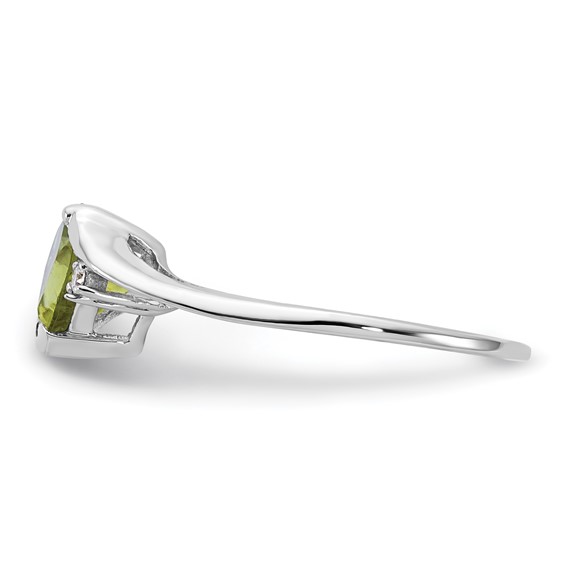 10K WG 1-7X7 HS Peridot, 2-.01 RD DIAS. - Stone:A Mel:F53