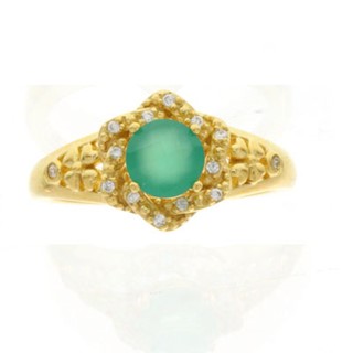 1-6MM RD GREEN ONYX, 14-200' RD DIAS - Color:Y Stone:A Mel:C/Z