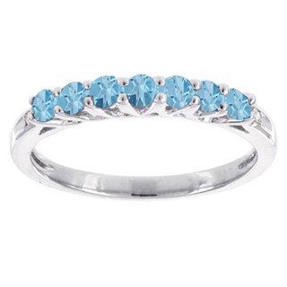 10k Rose Gold Blue Topaz & Diamond Ring