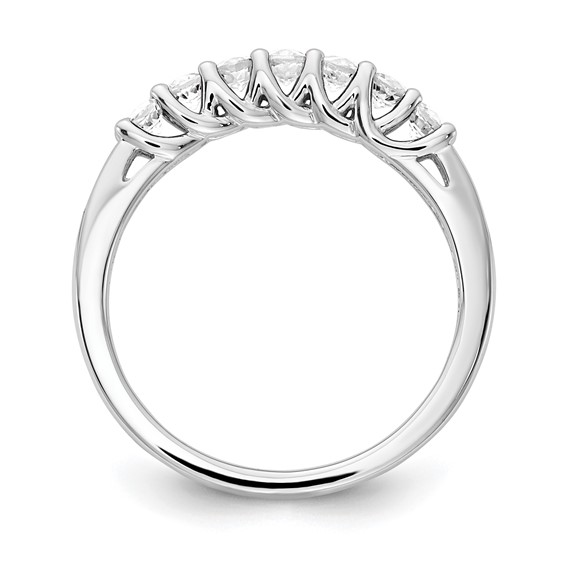 10k White Gold CR White Sapphire & Diamond Ring, Stone:A Mel:S45