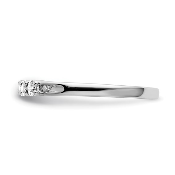 10k White Gold CR White Sapphire & Diamond Ring, Stone:A Mel:S45