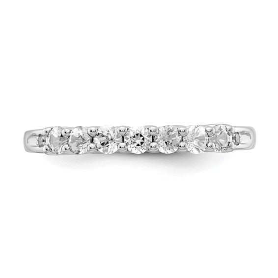 10k White Gold CR White Sapphire & Diamond Ring, Stone:A Mel:S45