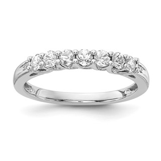 10k White Gold CR White Sapphire & Diamond Ring, Stone:A Mel:S45