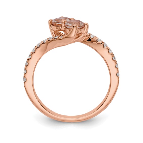 14k Rose Gold Morganite & Diamond Ring