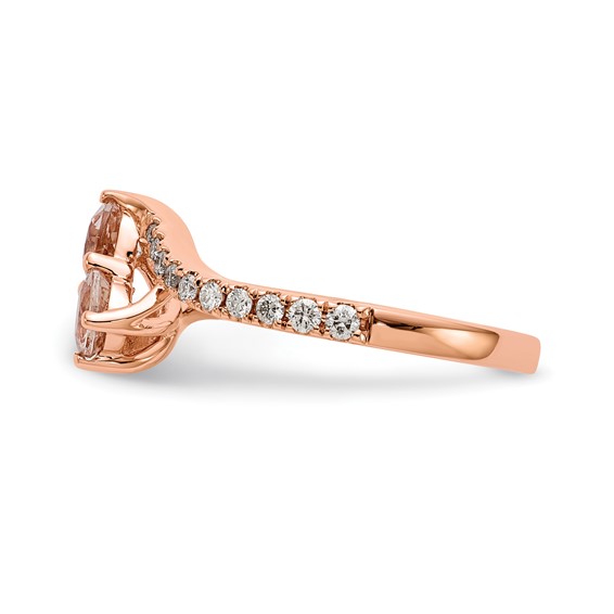 14k Rose Gold Morganite & Diamond Ring