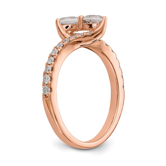 14k Rose Gold Morganite & Diamond Ring