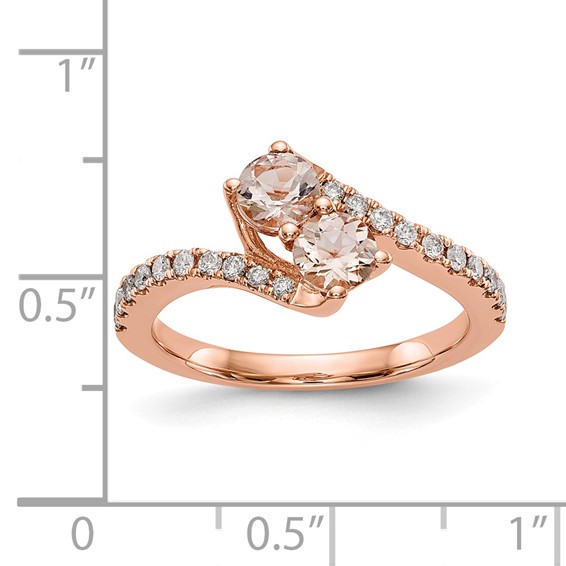 14k Rose Gold Morganite & Diamond Ring