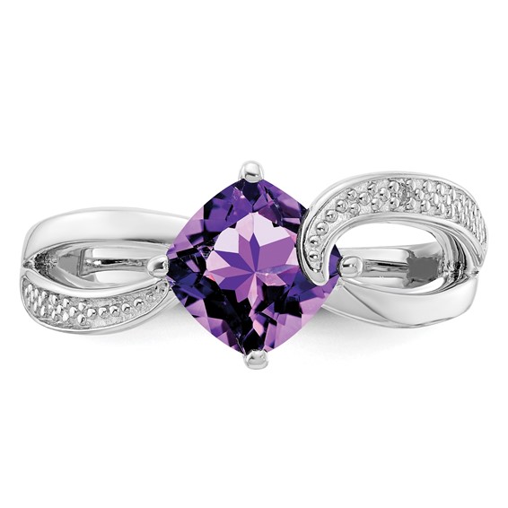 Cushion Gemstone & Diamond Rings