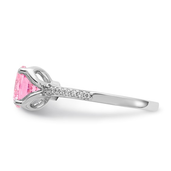 Sterling Silver Pink and White CZ Ring