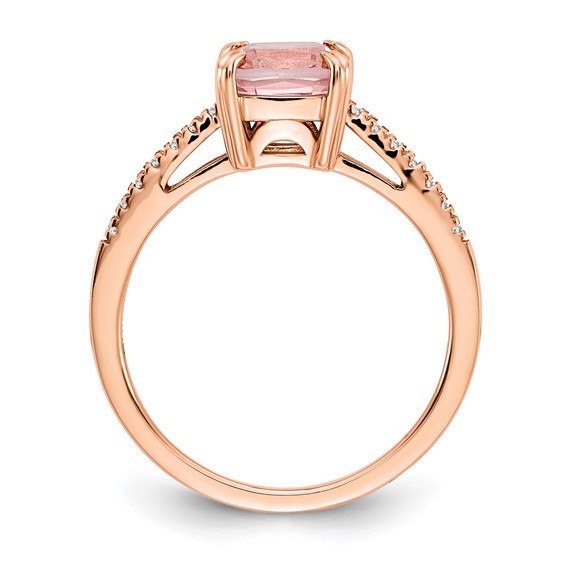 10k Rose Gold Blush Topaz & Diamond Ring