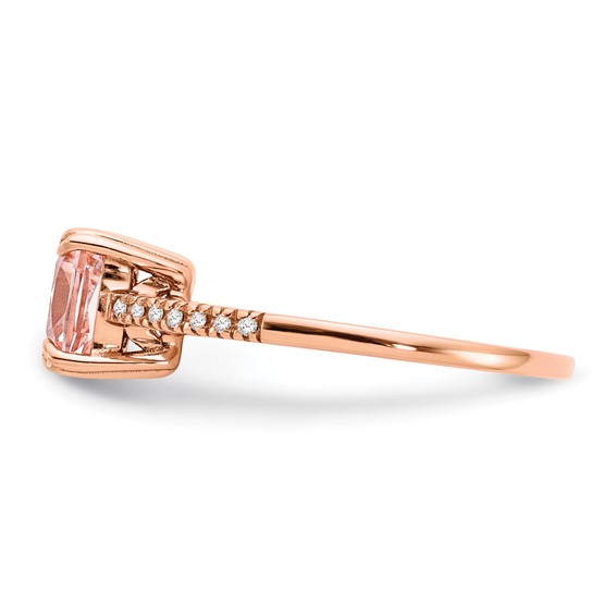 10k Rose Gold Blush Topaz & Diamond Ring