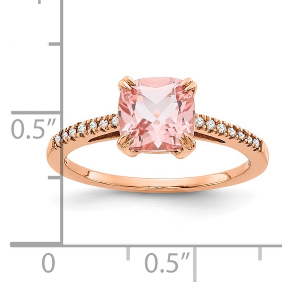 10k Rose Gold Blush Topaz & Diamond Ring