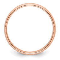 14K Rose Gold 4mm Milgrain Half-Round Wedding Band view 3