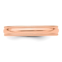 14K Rose Gold 4mm Milgrain Half-Round Wedding Band view 4