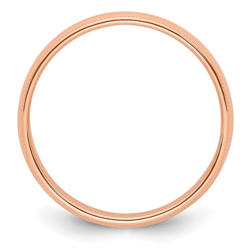 14k Rose Gold 5mm Milgrain Half-Round Wedding Band Size 6 (RM050-6)