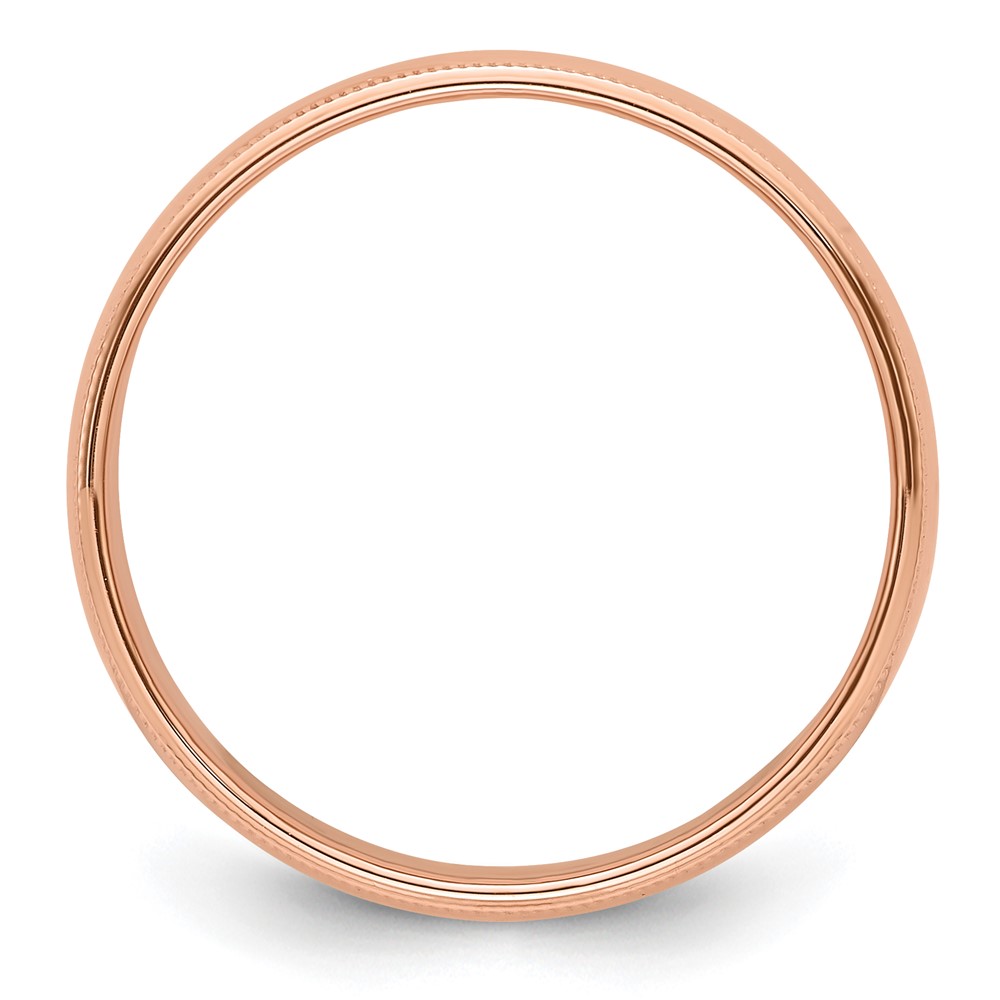 14k Rose Gold 6mm Milgrain Half-Round Wedding Band Size 7 (RM060-7)