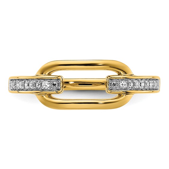 14K Polished 1/20 carat Diamond Link Fashion Ring
