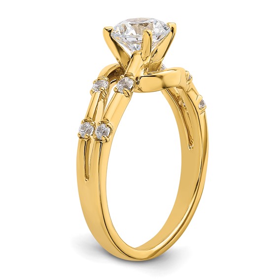 14k Diamond Bypass Semi-Mount Engagement Ring
