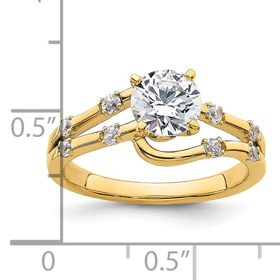 14k Diamond Bypass Semi-Mount Engagement Ring