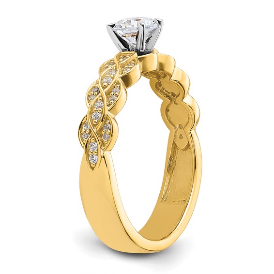 14K Diamond Peg Set Semi-Mount Engagement Ring