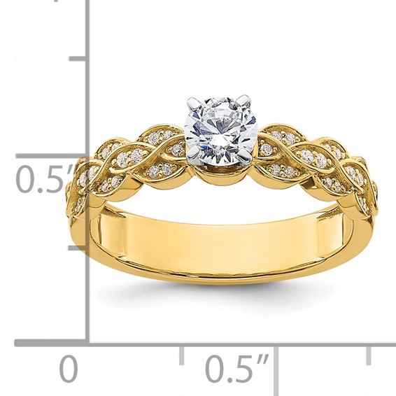 14K Diamond Peg Set Semi-Mount Engagement Ring