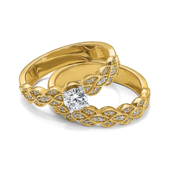 14K Diamond Peg Set Semi-Mount Engagement Ring