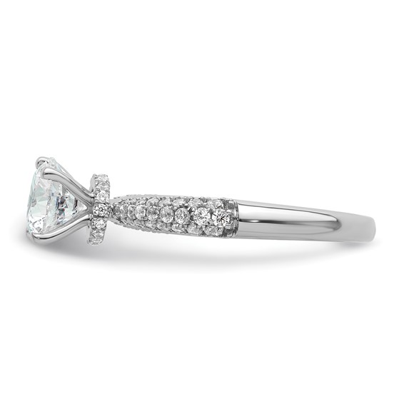 14K White Gold Diamond Semi-Mount Hidden Halo Engagement Ring