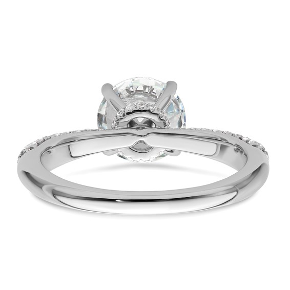 14K White Gold Diamond Semi-Mount Hidden Halo Engagement Ring