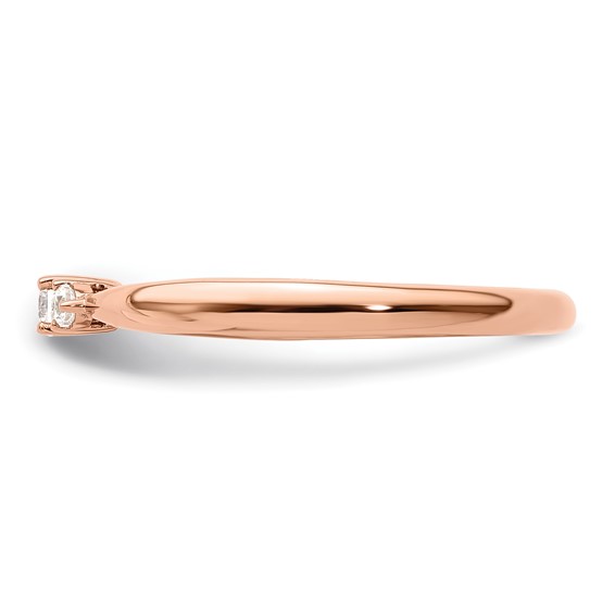 14K Rose Gold Diamond Complete 3 Stone Promise/Engagement Ring
