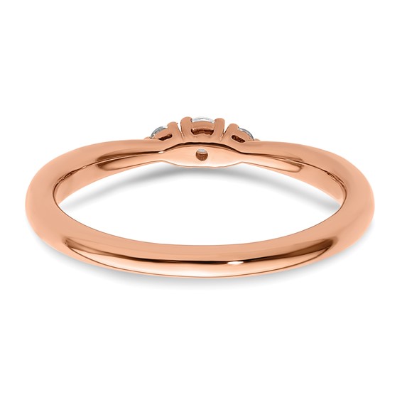14K Rose Gold Diamond Complete 3 Stone Promise/Engagement Ring