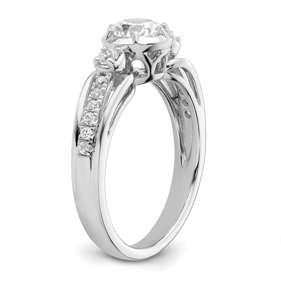 14K White Gold Diamond Semi-Mount Engagement Ring