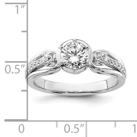 14K White Gold Diamond Semi-Mount Engagement Ring