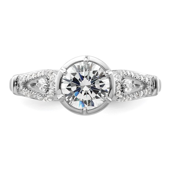 14K White Gold Diamond Semi-Mount Engagement Ring