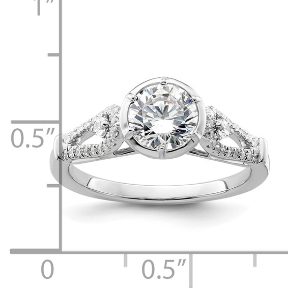 14K White Gold Diamond Semi-Mount Engagement Ring