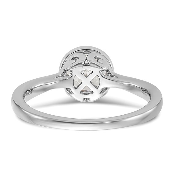 14K White Gold Round Bezel Solitaire Engagement Ring Mounting