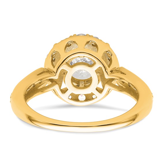 14k Vintage Round Halo Diamond Semi-Mount Engagement Ring