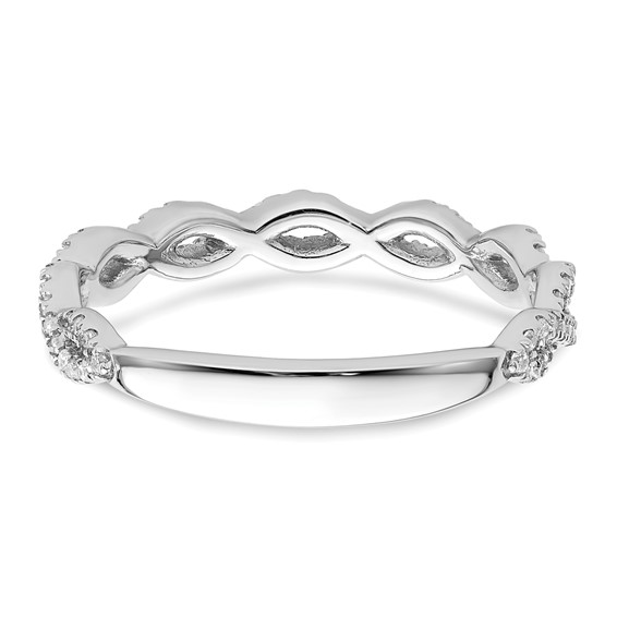 14k White Gold Twisted Diamond Wedding Band