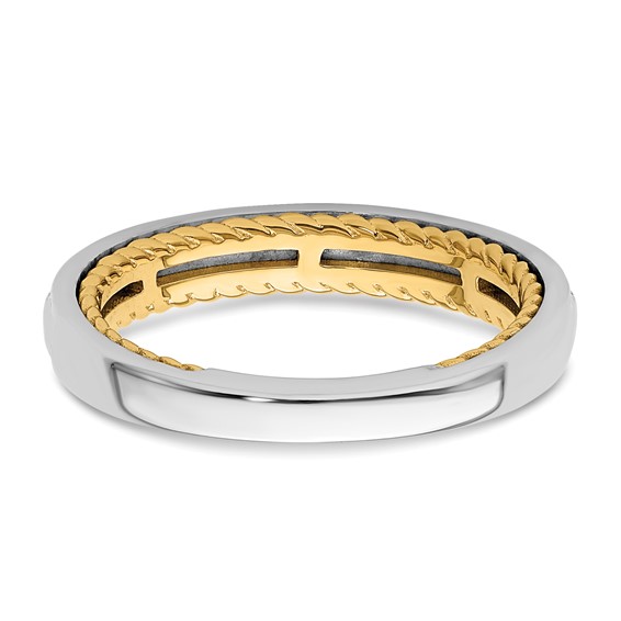 14k Two-tone Diamond Wedding Band