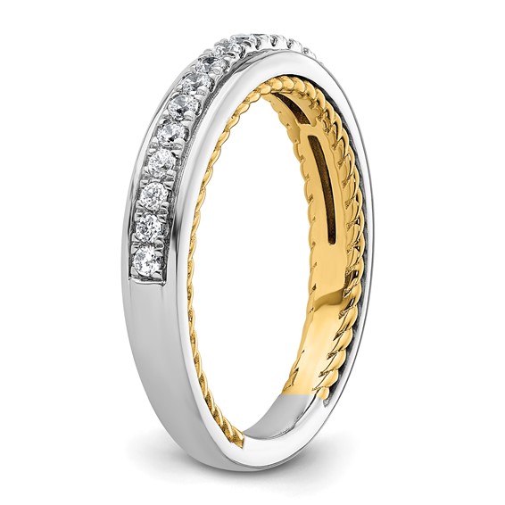 14k Two-tone Diamond Wedding Band