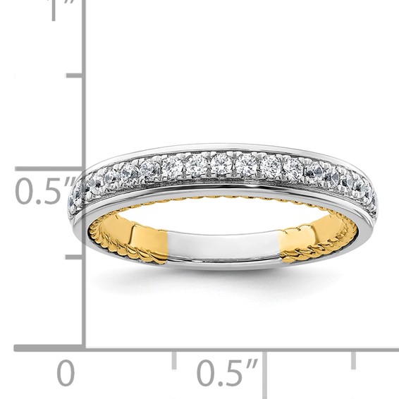 14k Two-tone Diamond Wedding Band