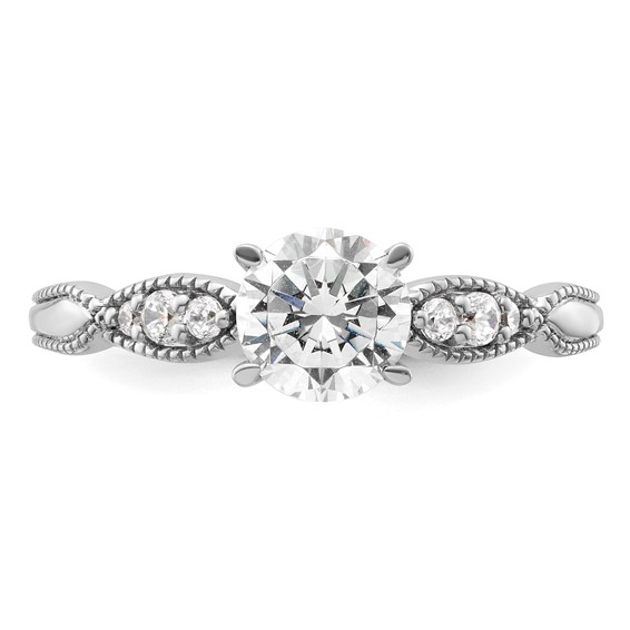 14k White Gold Diamond Semi-Mount Engagement Ring
