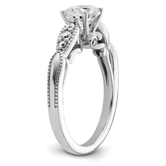 14k White Gold Diamond Semi-Mount Engagement Ring