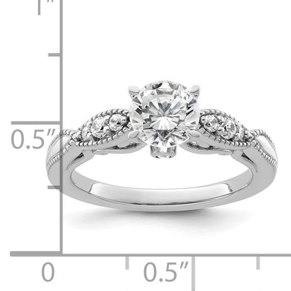 14k White Gold Diamond Semi-Mount Engagement Ring