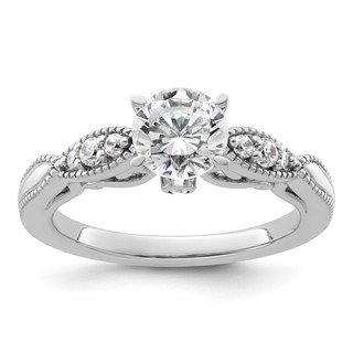 14k White Gold Diamond Semi-Mount Engagement Ring